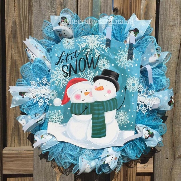 Handmade Other - Let It Snow Winter Christmas Wreath